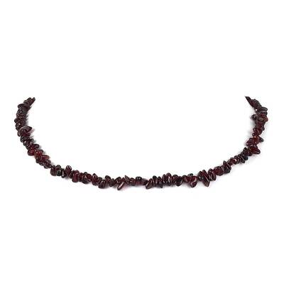 Natural Garnet Chip Beaded Necklace
