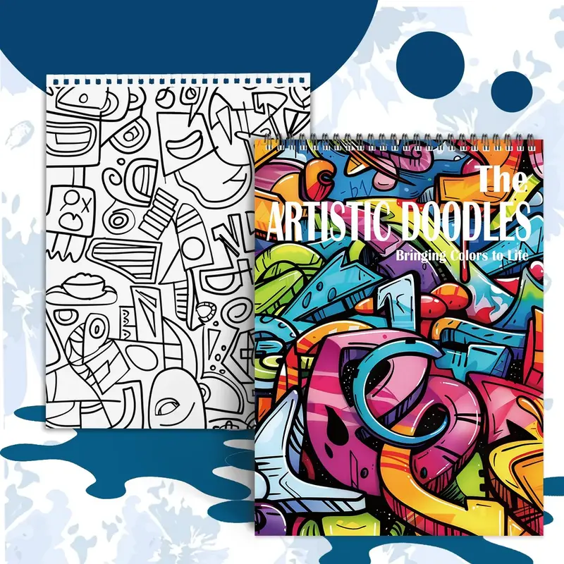 Graffiti Style Coloring Painting, 1 Count 11.22 X 8.27 Inches, Relieve Stress, Relax Mood, Suitable for Halloween Gift Select...