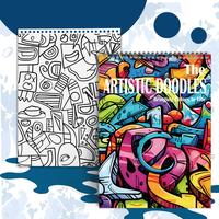 Graffiti Style Coloring Painting, 1 Count 11.22 X 8.27 Inches, Relieve Stress, Relax Mood, Suitable for Christmas, Halloween ...