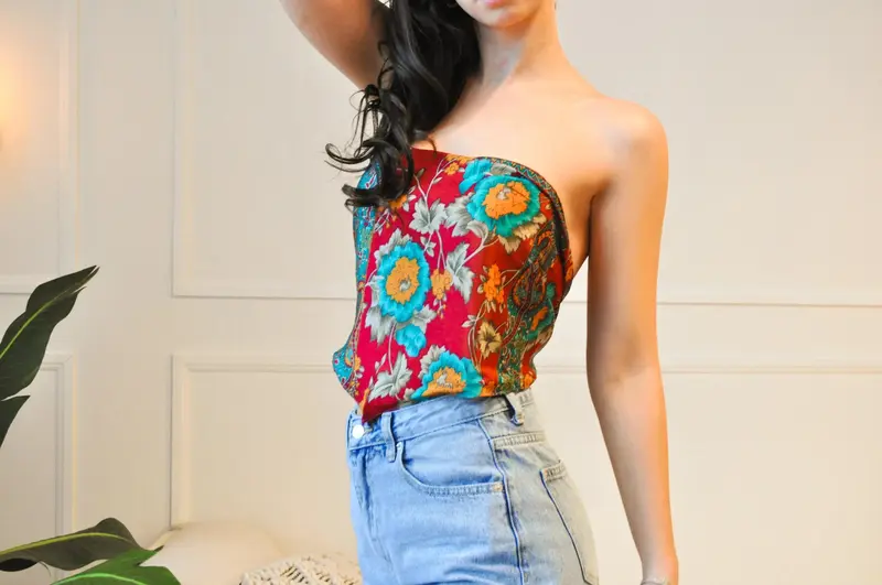 Versatile Reversible Handkerchief top - Upcycled | Size: O/S | Color: Saturated