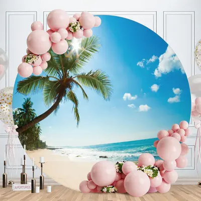 Aperturee Colorful Carnival Holiday Party Circle Backdrop | Circle Party Backdrop | Circle Birthday Backdrop Cover | Circle B...