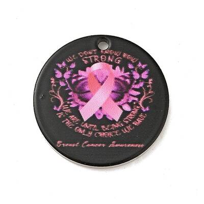 Breast Cancer Pink Awareness Ribbon Style 201 Stainless Steel Pendants