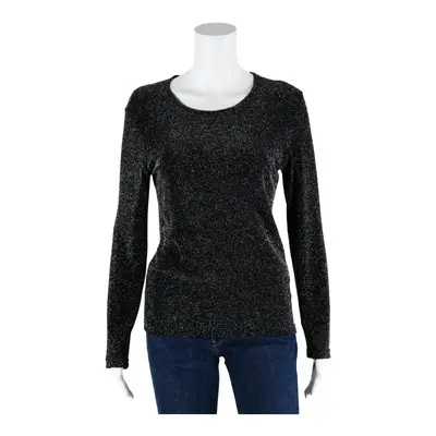 PHILIP SIMON Sparkle Stretch Top Black Long Sleeve Womens M