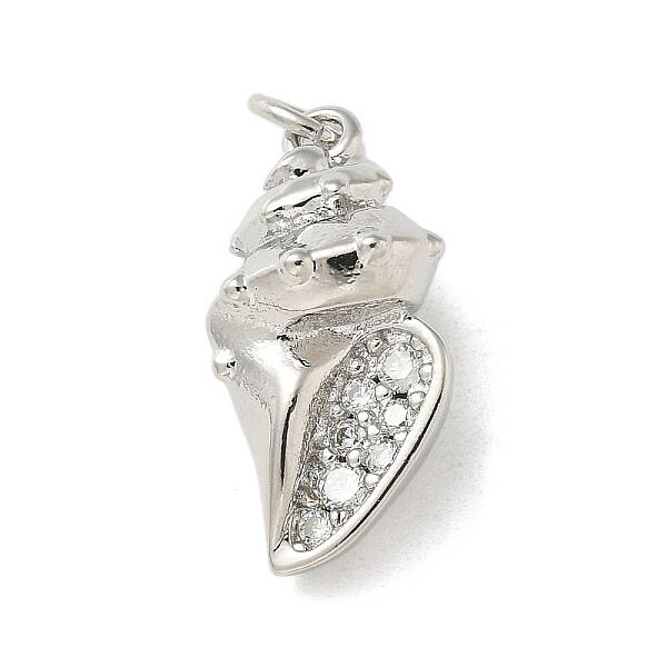 Brass Micro Pave Clear Cubic Zirconia Pendants