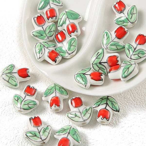 Handmade Porcelain Bright Glazed Beads