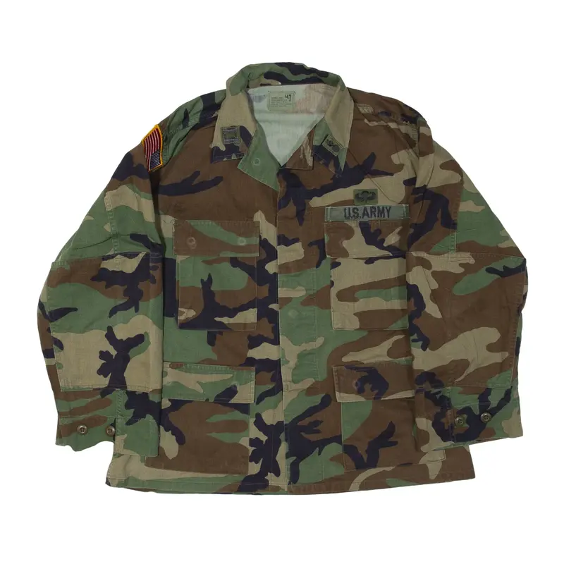UNICOR US Army X-Short Woodland Military Jacket Green Camouflage Mens M