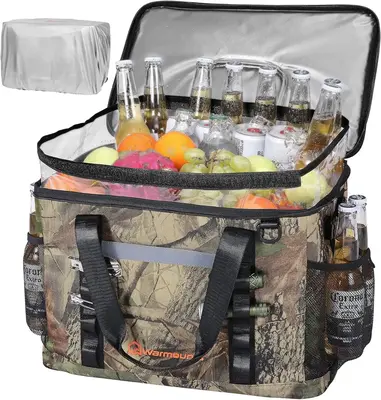 WARMOUNTS Insulated Cooler Bag 75/48/36 Cans, Soft Sided Portable Lunch Bag Coolers w/Zippered Top, Leak Proof PVC Interlayer...
