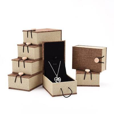 Rectangle Wooden Pendant Necklace Boxes