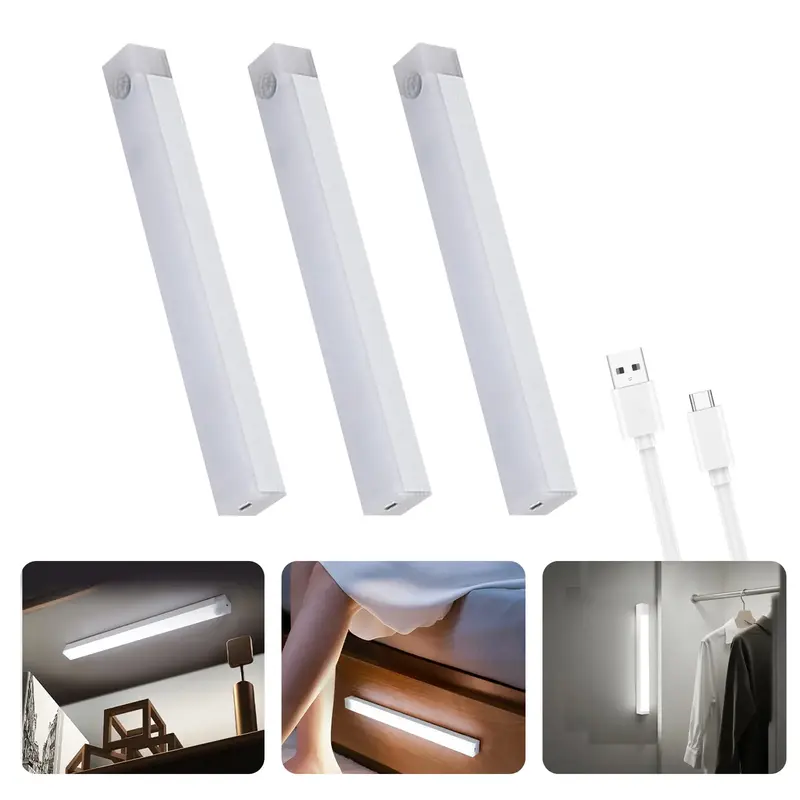 Rechargeable Under Cabinet Lighting Motion Sensor - Wireless LED Kitchen Lights for Shelves/Stairs, Indoor Battery-Powered Cl...