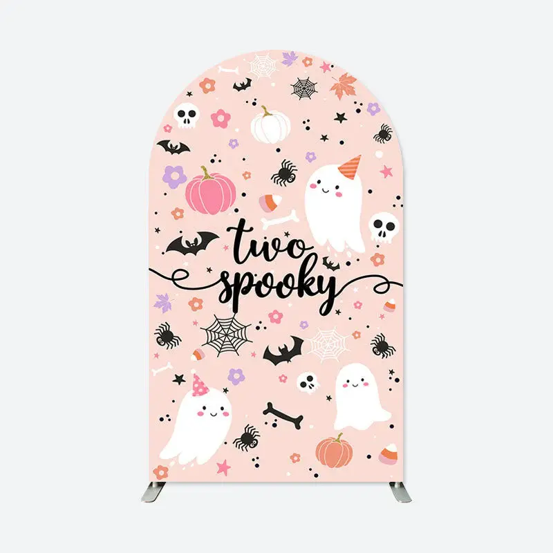 Aperturee Pink Two Spooky Halloween 2Nd Birthday Arch Backdrop | Chiara Arch Backdrop Diy | Diy Round Arch Backdrop | Round A...