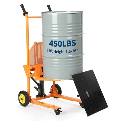 Garvee 450LB Hydraulic Material Lift-Foldable Manual Forklift Stacker with 36 Lifting Height, 2-in-1 Pallet Jack/Flatbed Car...