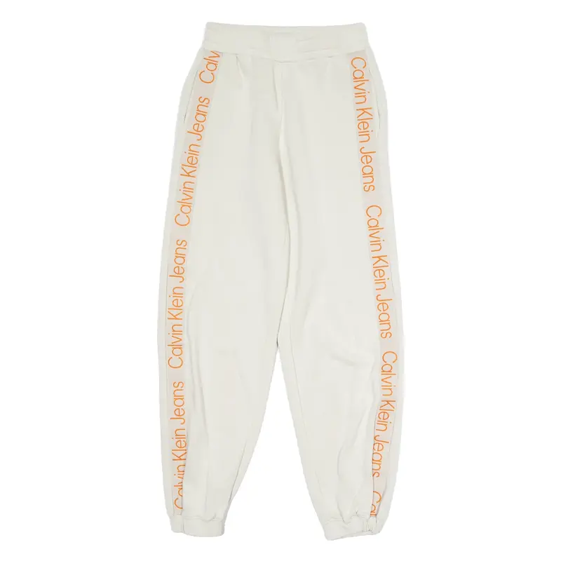 CALVIN KLEIN JEANS Womens Joggers Cream Tapered S W24 L28