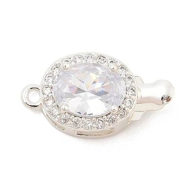 Brass Micro Pave Clear Cubic Zirconia Box Clasps