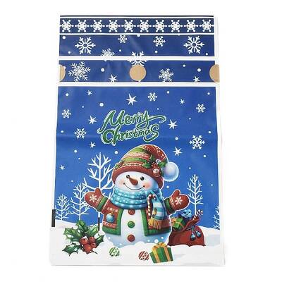 Christmas Snowman Plastic  Packing Pouches Drawstring Bags