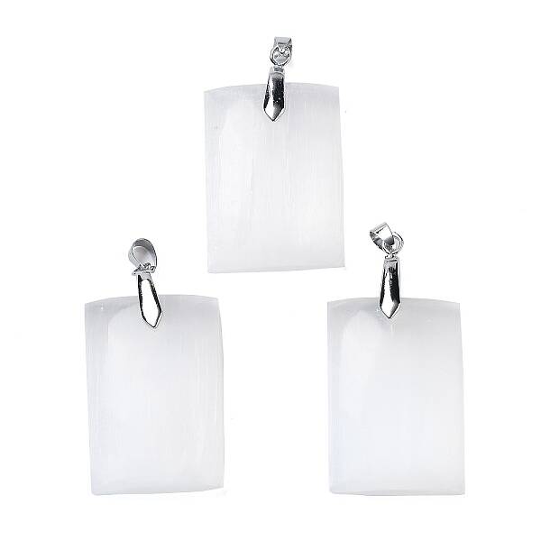 Natural Selenite Big Pendants