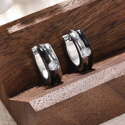 304 Stainless Steel with Cubic Zirconia and Enamel Earrings