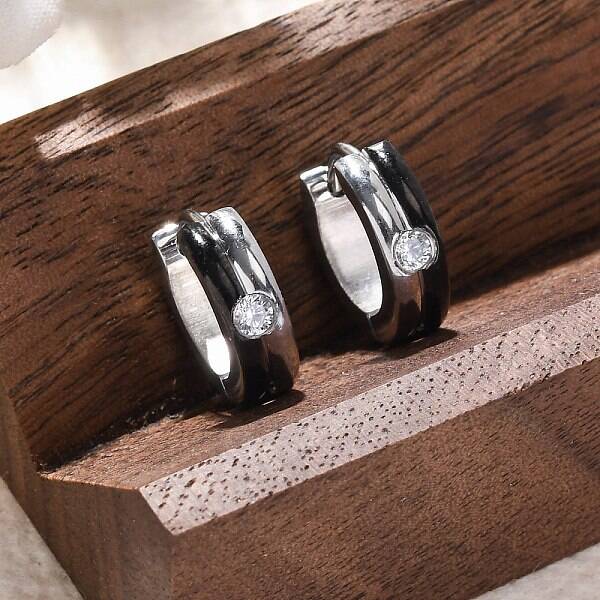 304 Stainless Steel with Cubic Zirconia and Enamel Earrings
