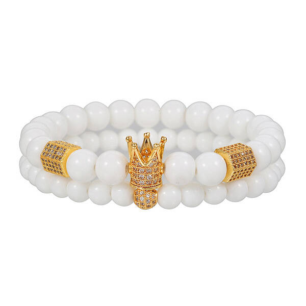 Volcano Stone Black Matte Black Gallstone Wood Beads Bracelet Set Combination Hip Hop Elastic Bracelet Bracelet Bracelet