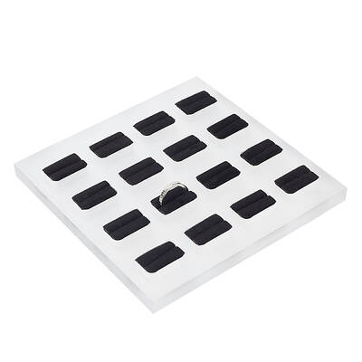 16-Slot Frosted Transparent Acrylic Ring Organizer Display Stands