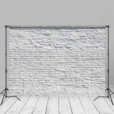 Cracked Weathered White Brick Photo Studio Backdrop - Aperturee