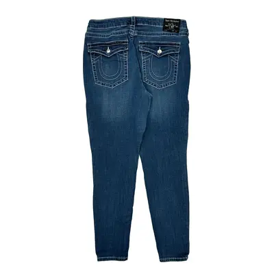 True Religion Skinny Fit Jeans - 32W UK 14 Blue Cotton Blend