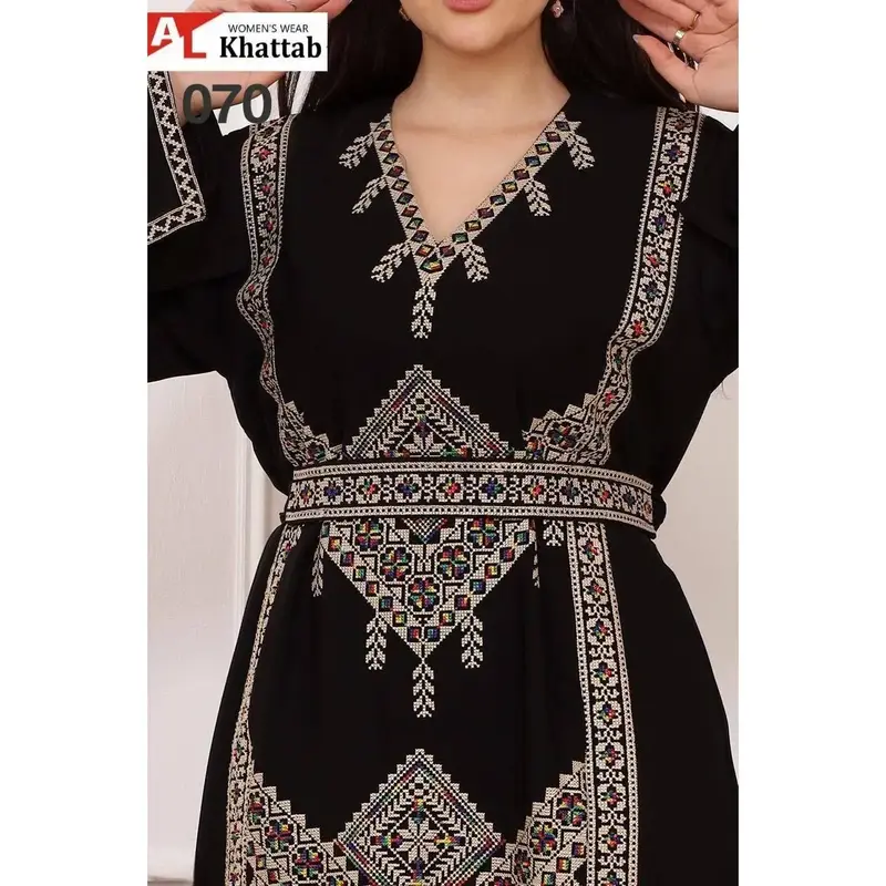 Embroidered Kaftans with V-neckline