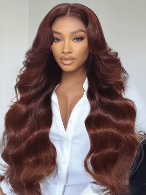 UNice 13x4 Pre-Everything™ Lace Frontal Mahogany Brown Loose Wave Wig With Face Framing Layers