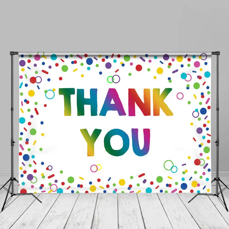 Thank You Confetti White Mothers Day Backdrop For Photo - Aperturee