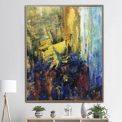 Abstract Colorful Painting Canvas Knife Palette Artwork Modern Landscape Wall Art Contemporary Art Luxury Painting | SPRING I...