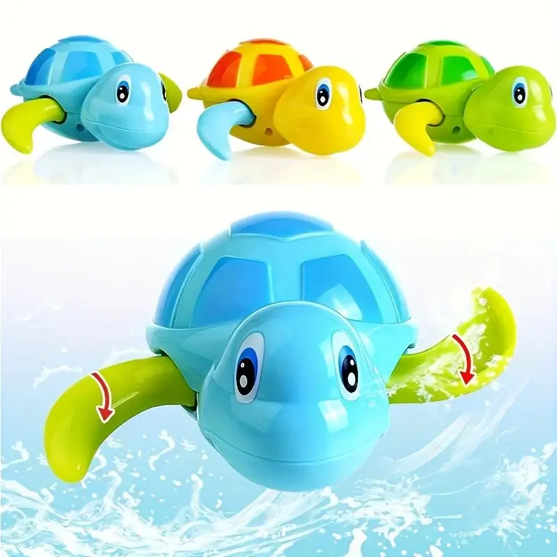 Cute Turtle Design Bath Toy, 3 Counts/set Wind Up Swimming Turtle Toy, Floating Bath Toy for Babies & Toddlers, Birthday Gift...