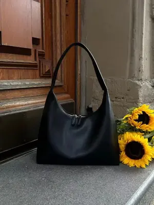 Women's Elegant Solid Color Shoulder Bag, Fashionable PU Leather Zipper Shoulder Bag for Daily Used, Casual Trendy Versatile ...