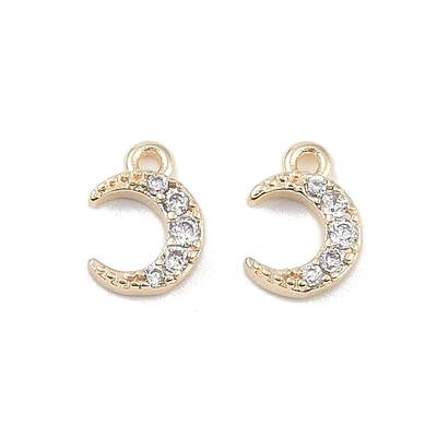 Brass Micro Pave Clear Cubic Zirconia Pendants