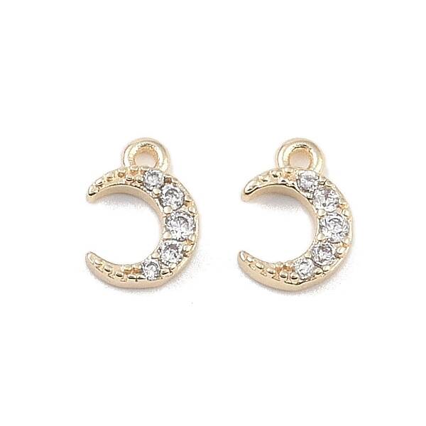 Brass Micro Pave Clear Cubic Zirconia Pendants