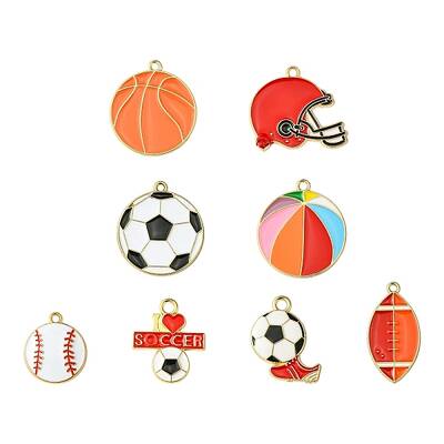 8Pcs 8 Styles Alloy Enamel Pendants