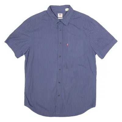 LEVI'S Standard Mens Shirt Blue Striped M