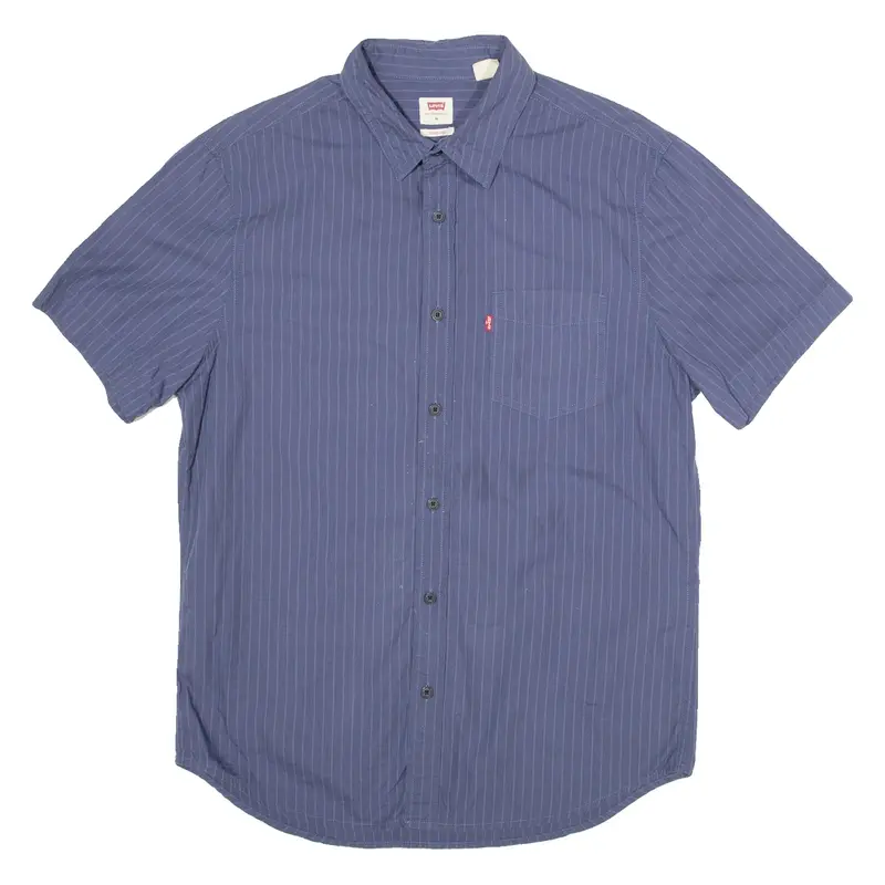 LEVI'S Standard Mens Shirt Blue Striped M