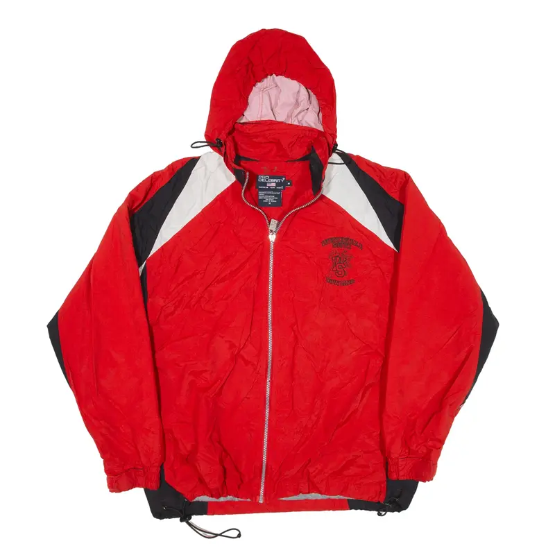 PRO CELEBRITY Westerville South Bowling Rain USA Jacket Red Nylon Mens M