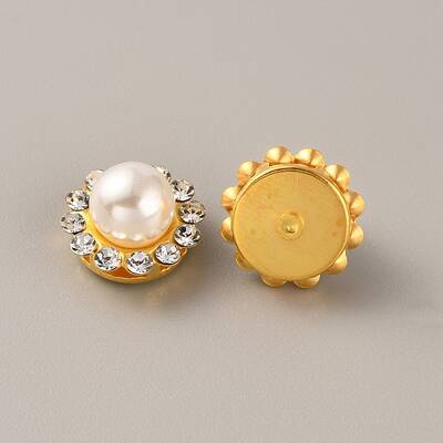 Flower Plastic Rhinestone Ornament Accessories