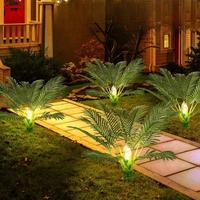Solar Powered Lighted Palm Tree, 1 Count Garden Decoration Solar Pathway Lights, Outdoor Palm Tree Decor for Yard Lawn Summer...