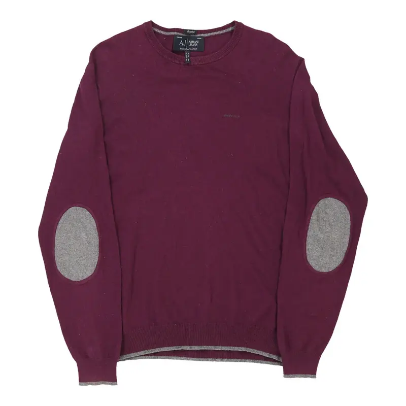 Armani Jeans Jumper - XL Purple Wool Blend
