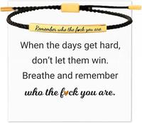 Inspire Bracelet Remember who the F you are/DONT LET THE HARD DAYS WIN -Elegant Design with Unique Patterns and Tone Friendsh...