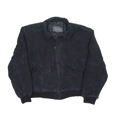 OTELLO PELLE Leather Jacket Black Suede 90s Mens L
