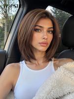 12 Inch Short Straight Wigs for Women, Gorgeous Fluffy Wigs without Bangs, Synthetic Lace Front Wigs for Party, Daily Use