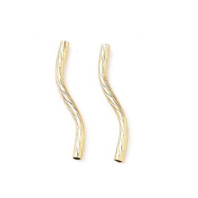 Brass Curved Tube Beads
