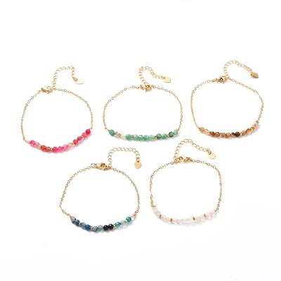 Natural Fire Crackle Agate Beaded Bracelets