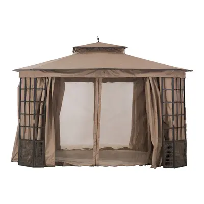 SUNJOY Light Brown Replacement Mosquito Netting For Brenner Gazebo (10X12 Ft) L-GZ1261PST Sold At Homedepot