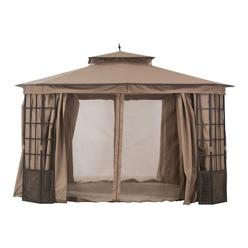SUNJOY Light Brown Replacement Mosquito Netting For Brenner Gazebo (10X12 Ft) L-GZ1261PST Sold At Homedepot