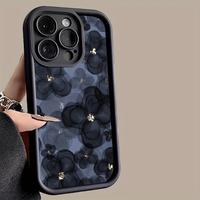 Fashion Blue Flower Pattern Phone Case for iPhone 16 15 14 Pro Max 13 12 11 XR XS Plus Shockproof Non Slip Military-Grade Pro...