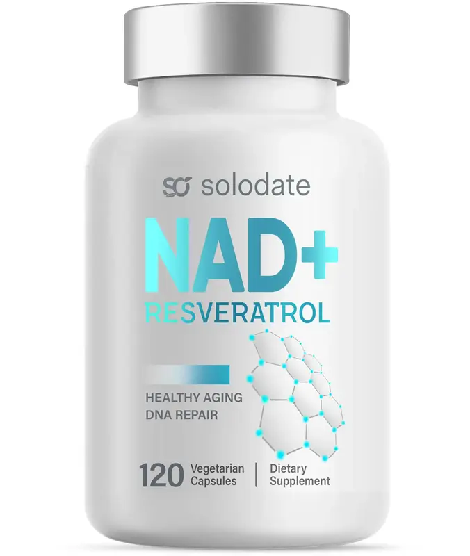 NAD Supplement 1000mg, True NAD+ & Resveratrol, NMN Alternative for Cellular Energy & Healthy Aging - 120 Caps