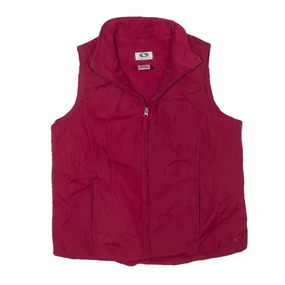 ATHLETIC WORKS Fleece Lined Puffer Gilet Maroon Womens L